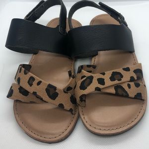Old Navy Faux Leather and Leopard Canvas Sandals